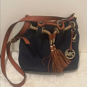 Michael Kors Black and Brown Shoulder Bag